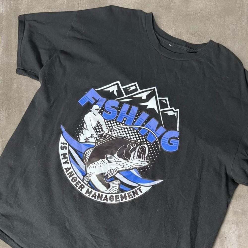 Unbranded Fishing Is My Anger Management Graphic Tee